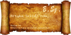 Brtyka Szilárda névjegykártya